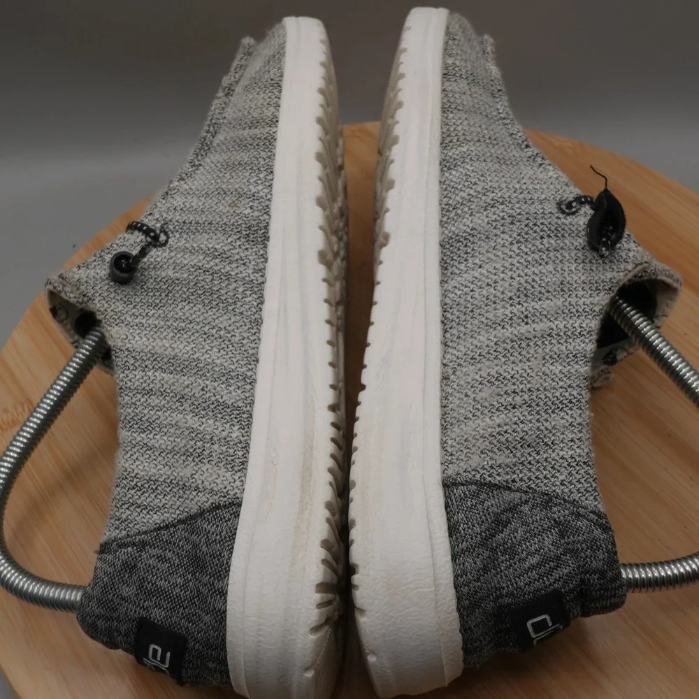 Hey Dude Shoes Womens 7 Wendy Stretch Yin Yang Grey Knit Slip On Loafers Flaw
